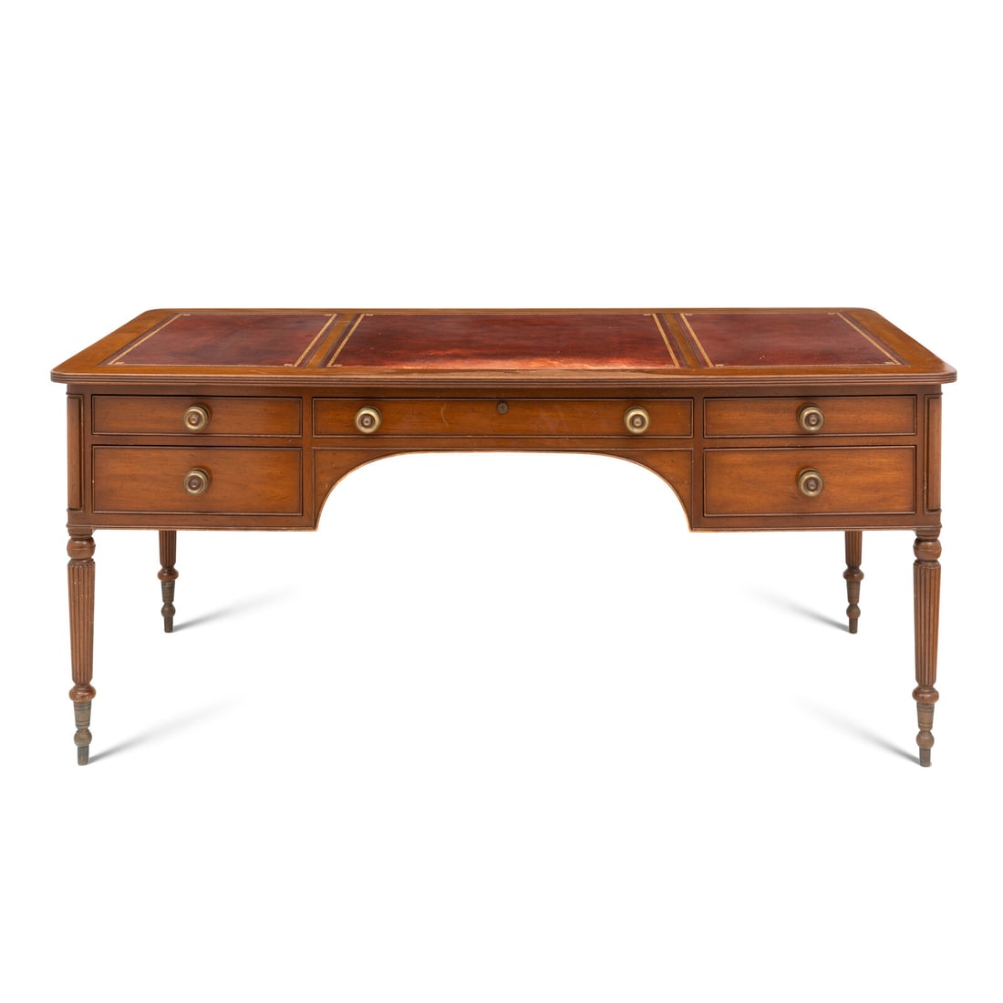 A Kittinger William IV Style Mahogany Desk: A Kittinger William IV Style Mahogany Desk 20th Century Height 31 3/4 x width 72 x depth 36 inches. This lot is located in Palm Beach.