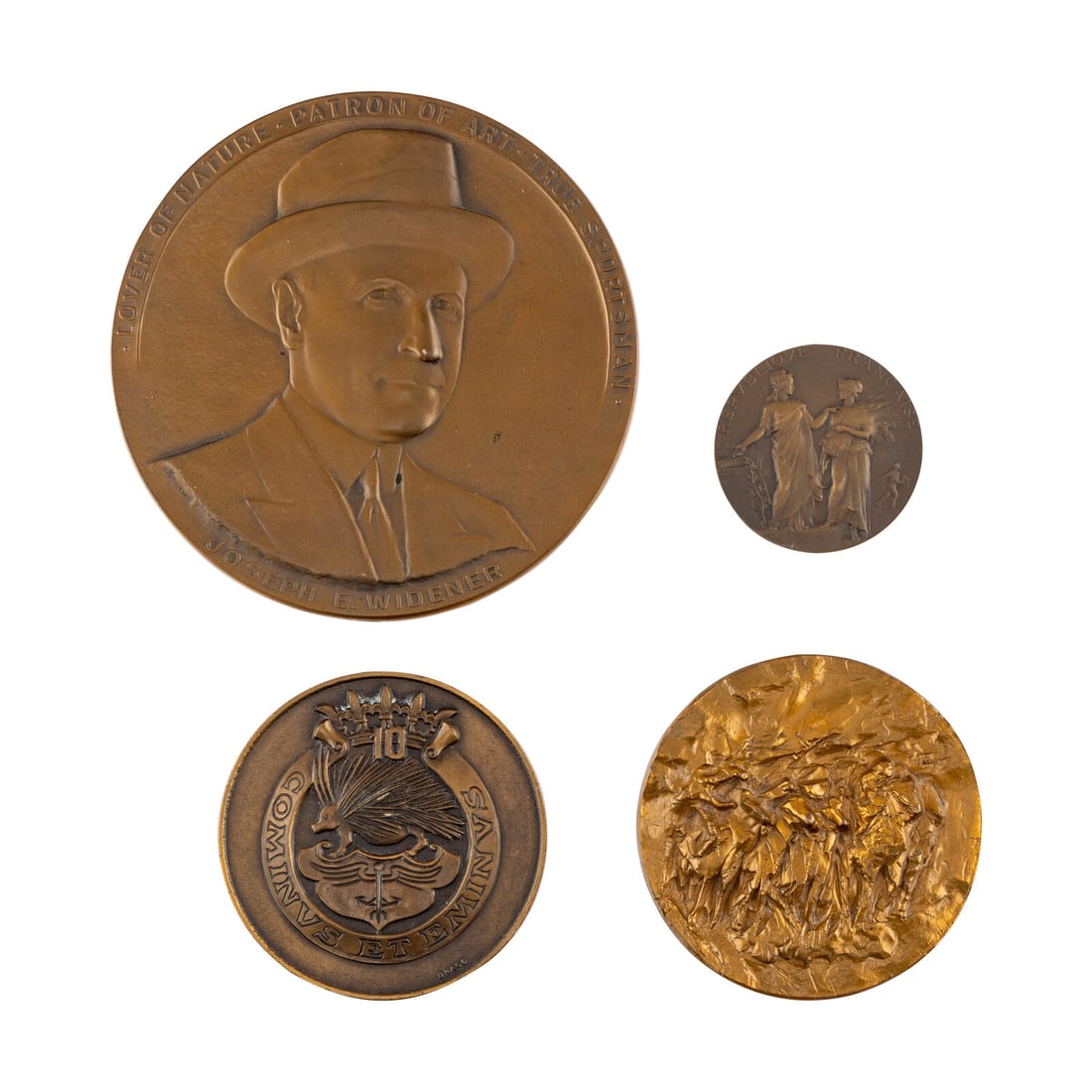 A Group of Four English and French Bronze Medallions (1 of 2)