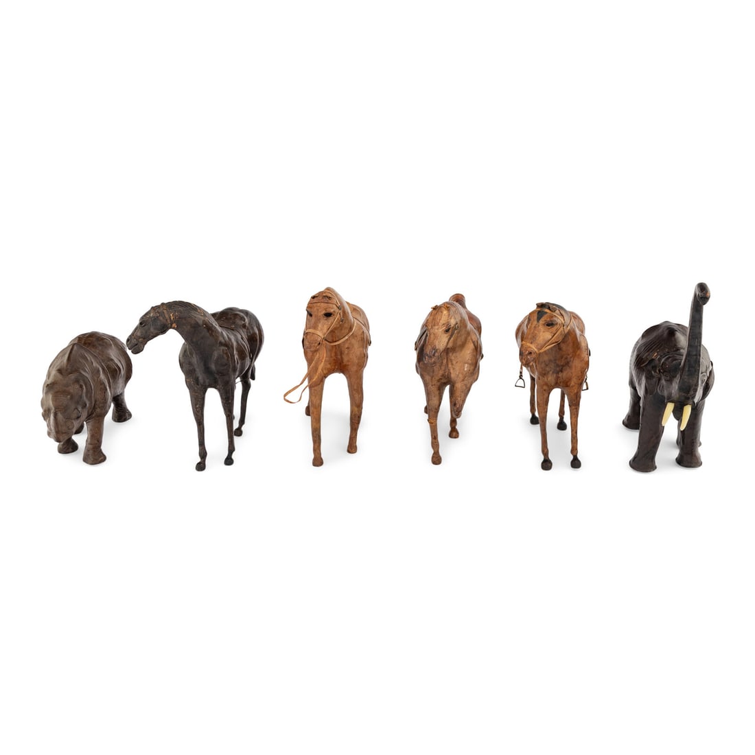 A Group of Six Leather Animal Figures (1 of 2)