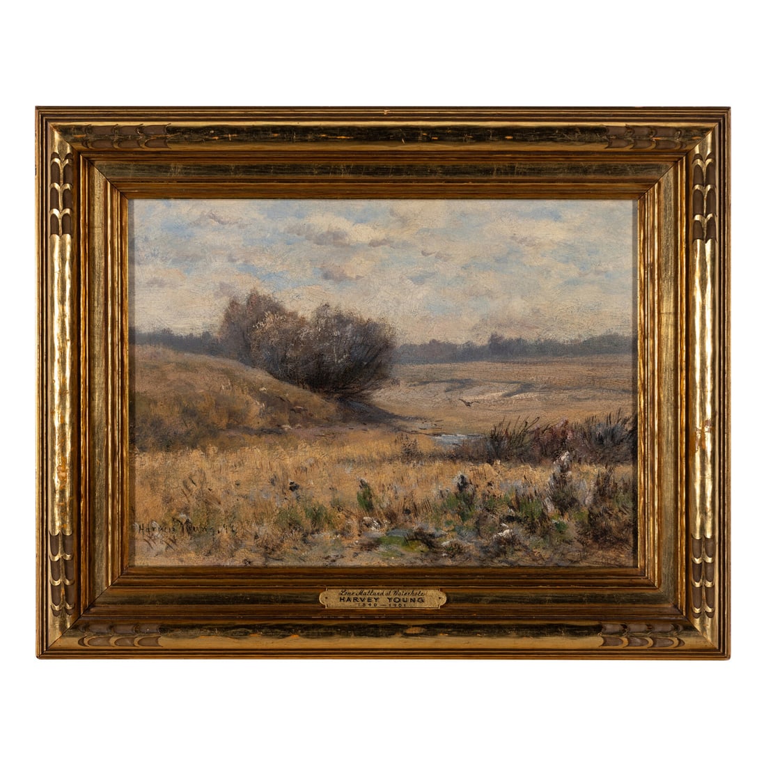 Harvey Otis Young (American, 1840-1901) Lone Mallard At Waterhole (1 of 2)