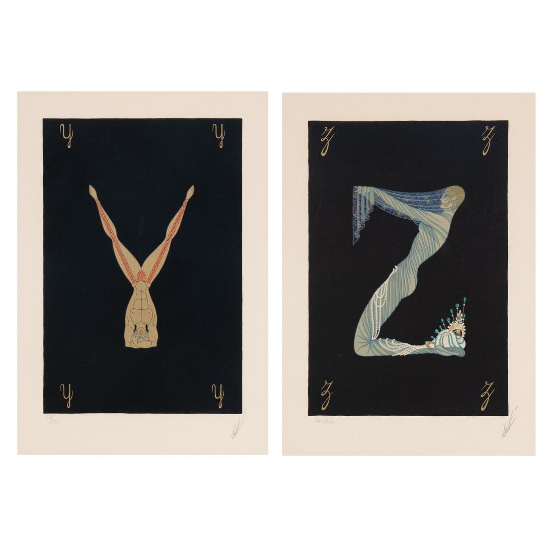 Romain de Tirtoff (called ErtÈ) (Russian/French, 1892-1990) Letters Y and Z (1 of 6)