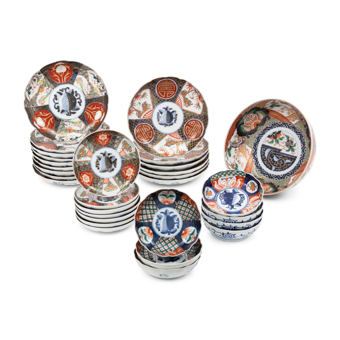 A Large Collection of Japanese Imari Porcelain Dishes (1 of 5)