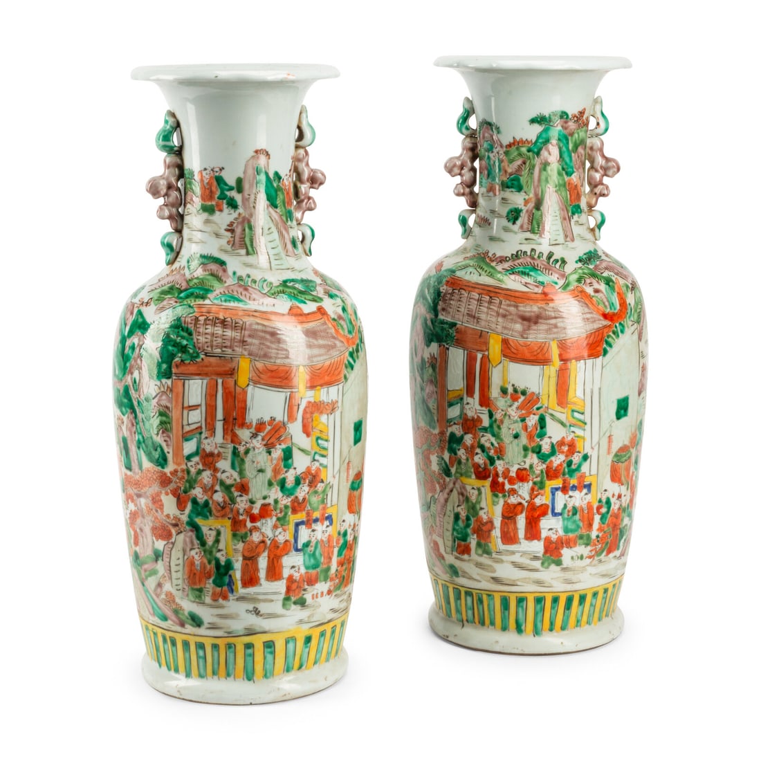 A Pair of Chinese Porcelain Baluster Vases: A Pair of Chinese Porcelain Baluster Vases Height 24 1/2 inches. This lot is located in Chicago.
