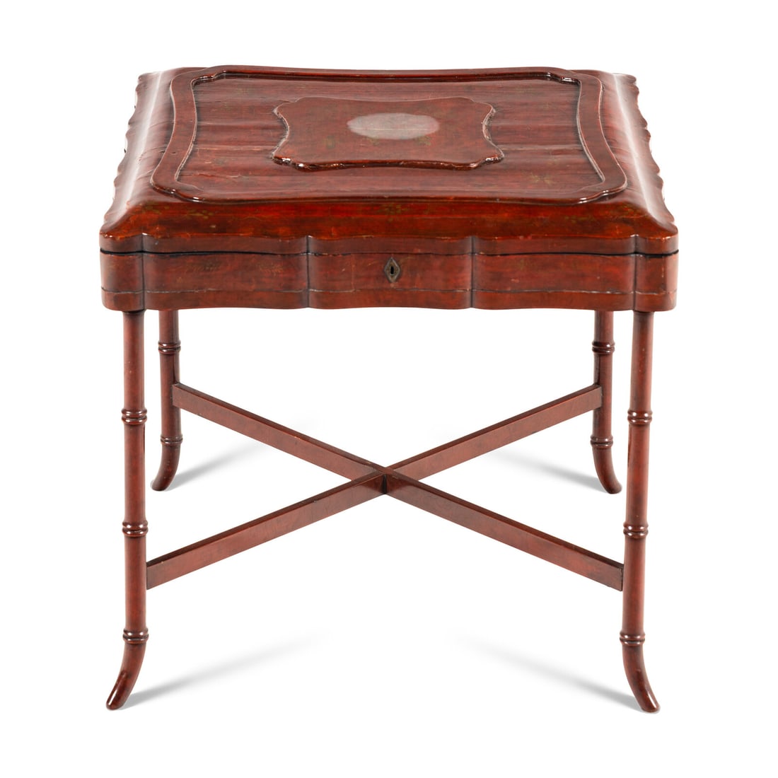 A Chinese Export Lacquer Game Box Converted to a Side Table (1 of 2)