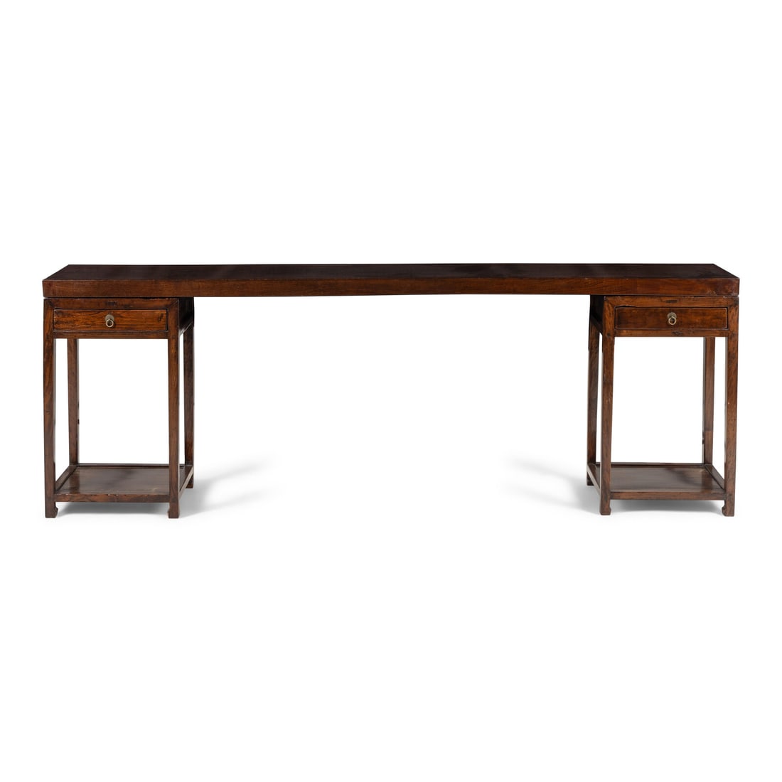 A Pair of Chinese Hardwood Side Tables Converted to a Console (1 of 3)