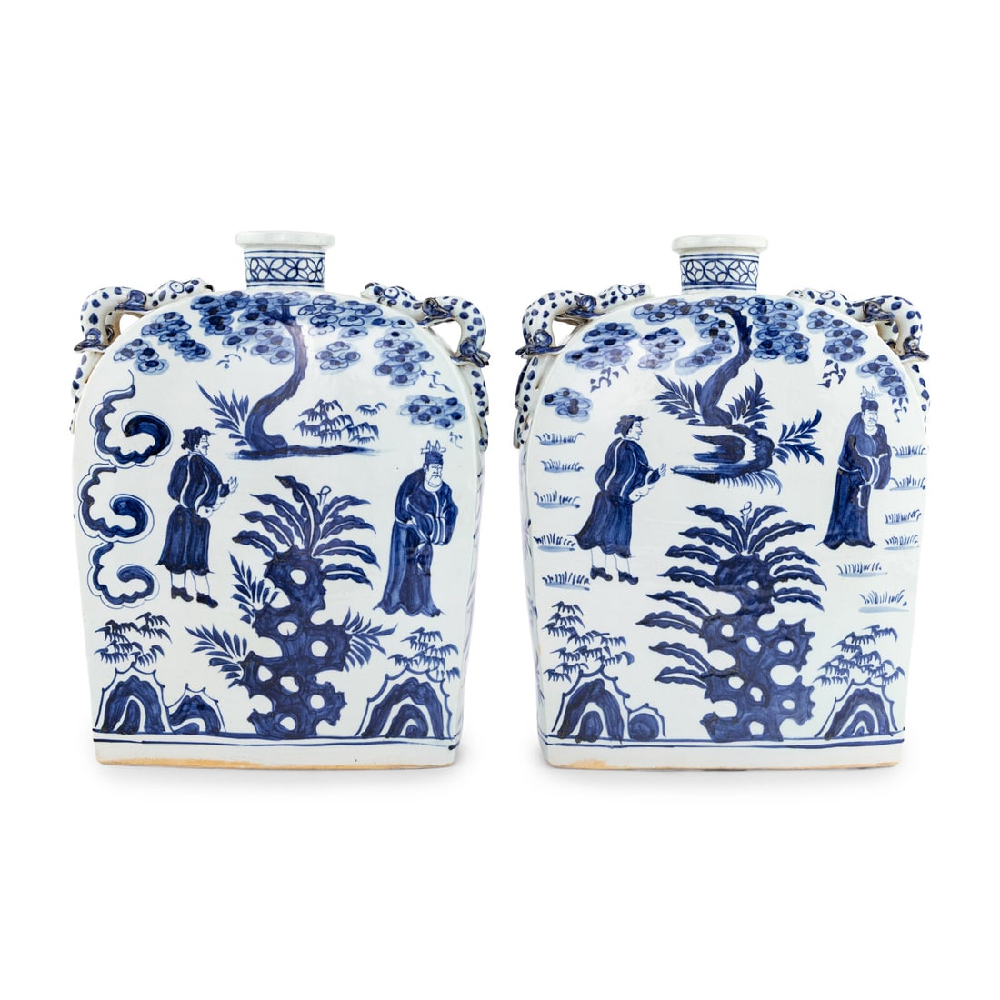 A Pair of Chinese Porcelain Flask-Form Vases: A Pair of Chinese Porcelain Flask-Form Vases 20th Century Height 18 1/2 x width 14 inches. Property of a California Collector This lot is located in Chicago.