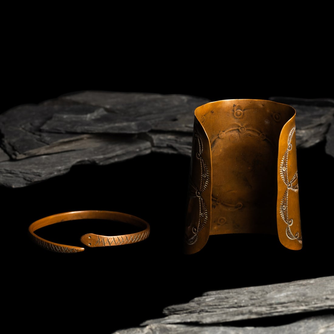 Navajo Copper Cuff Bracelets - 2