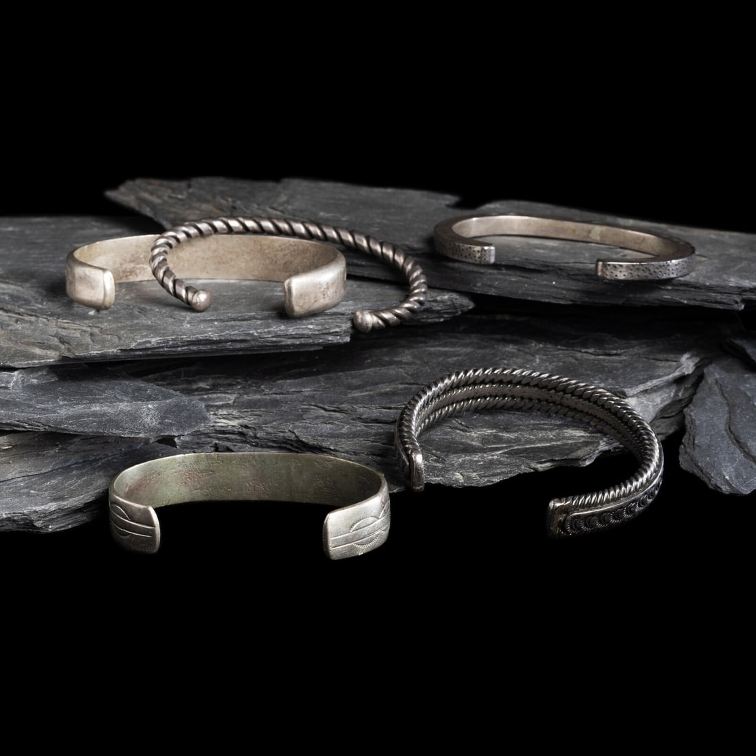Navajo Silver Cuff Braclets - 2