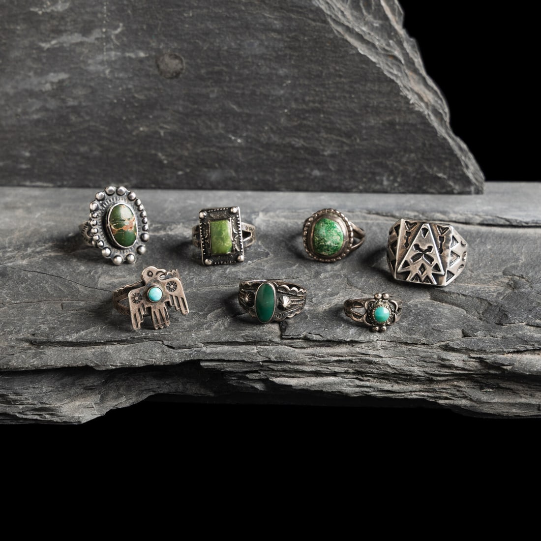 Navajo Silver Curio Rings (1 of 2)