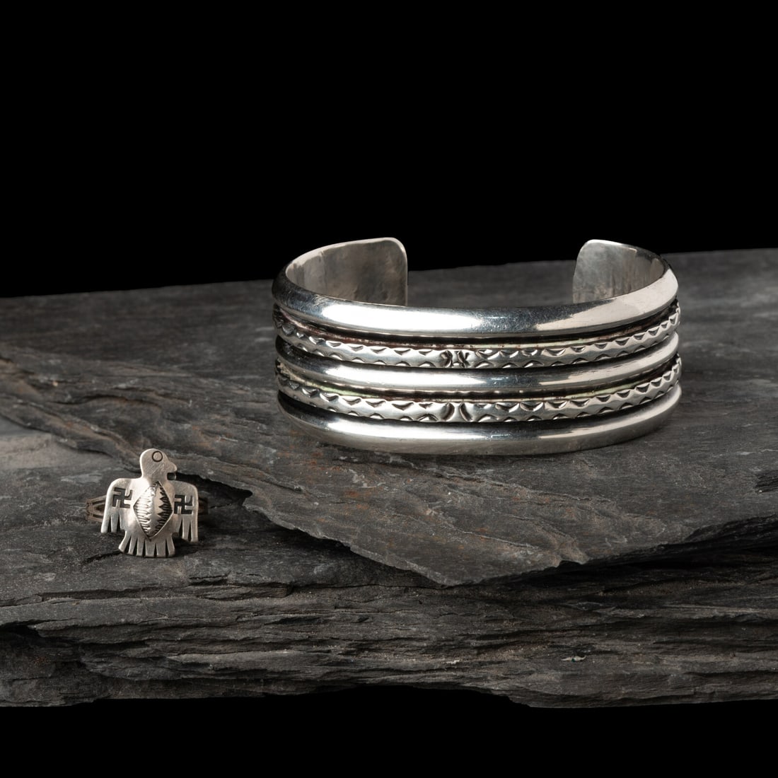 Navajo Cuff Bracelet AND Thunderbird Ring (1 of 2)