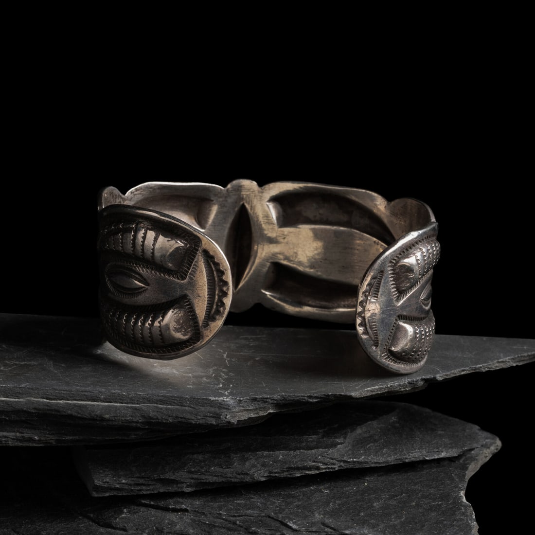 Navajo Silver RepoussÈ Cuff Bracelet - 3