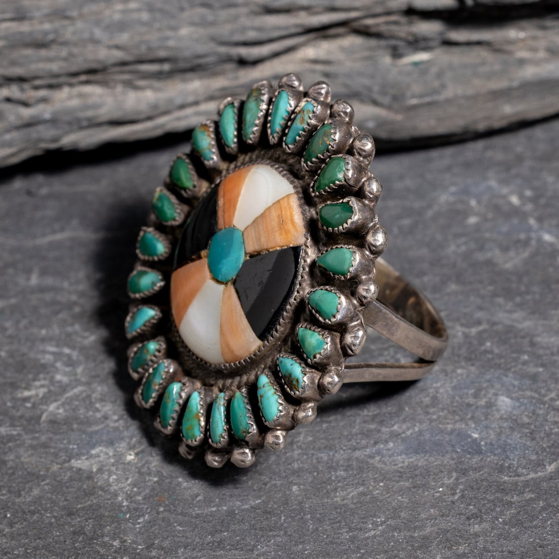 Zuni Mosaic Inlay Ring - 3