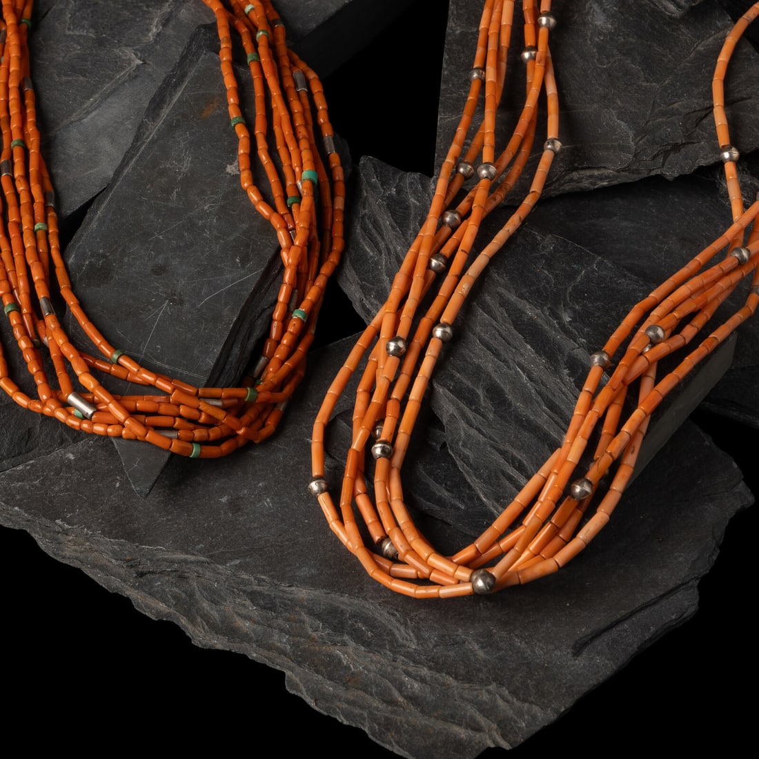 Pueblo Multi-strand Coal Necklaces - 2