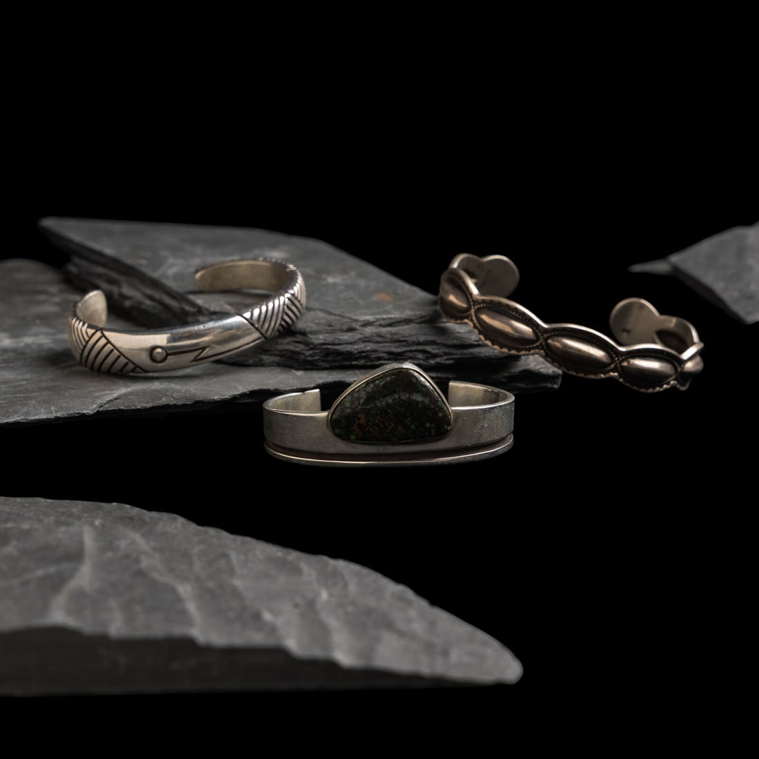 Navajo Silver Cuff Bracelets (1 of 2)