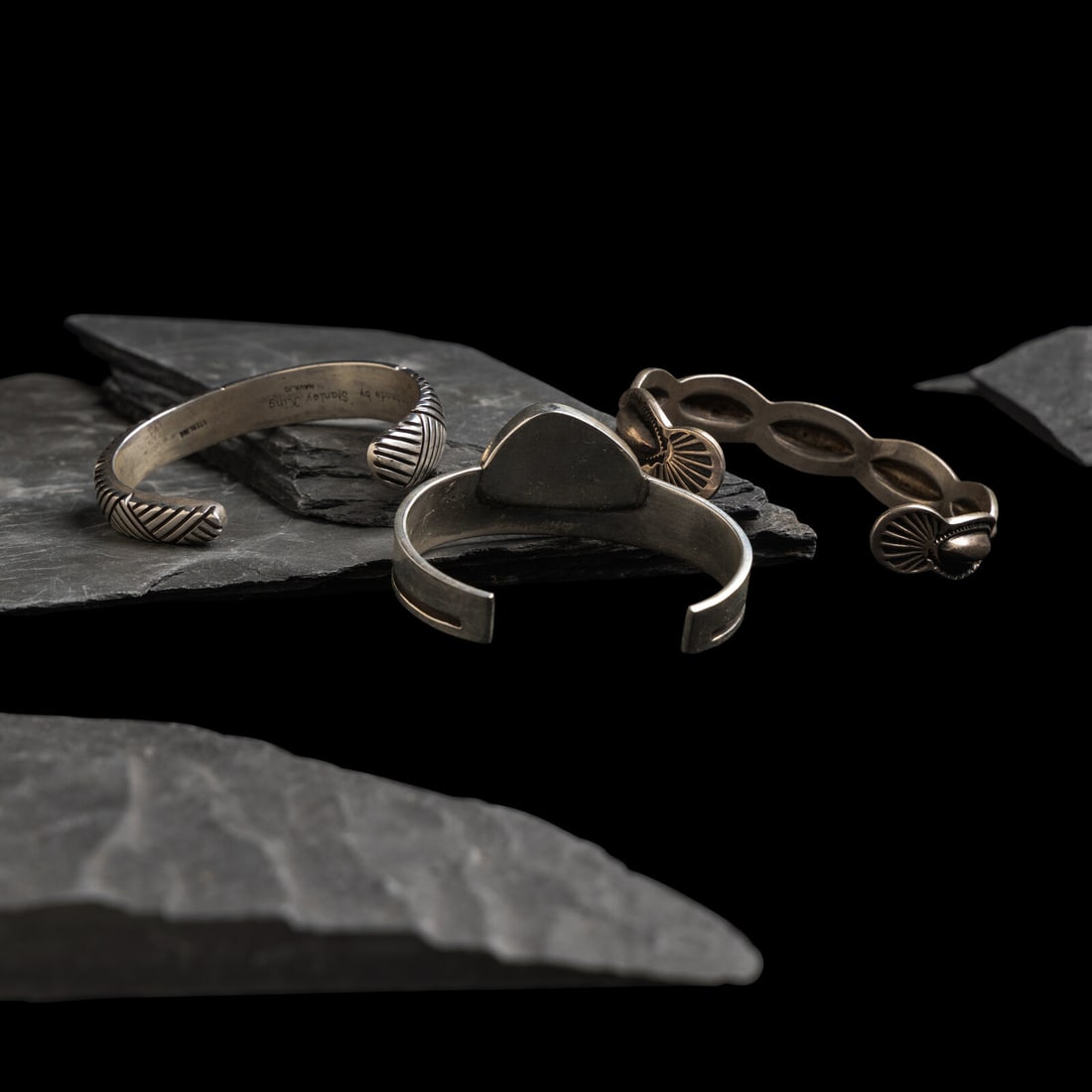 Navajo Silver Cuff Bracelets - 2