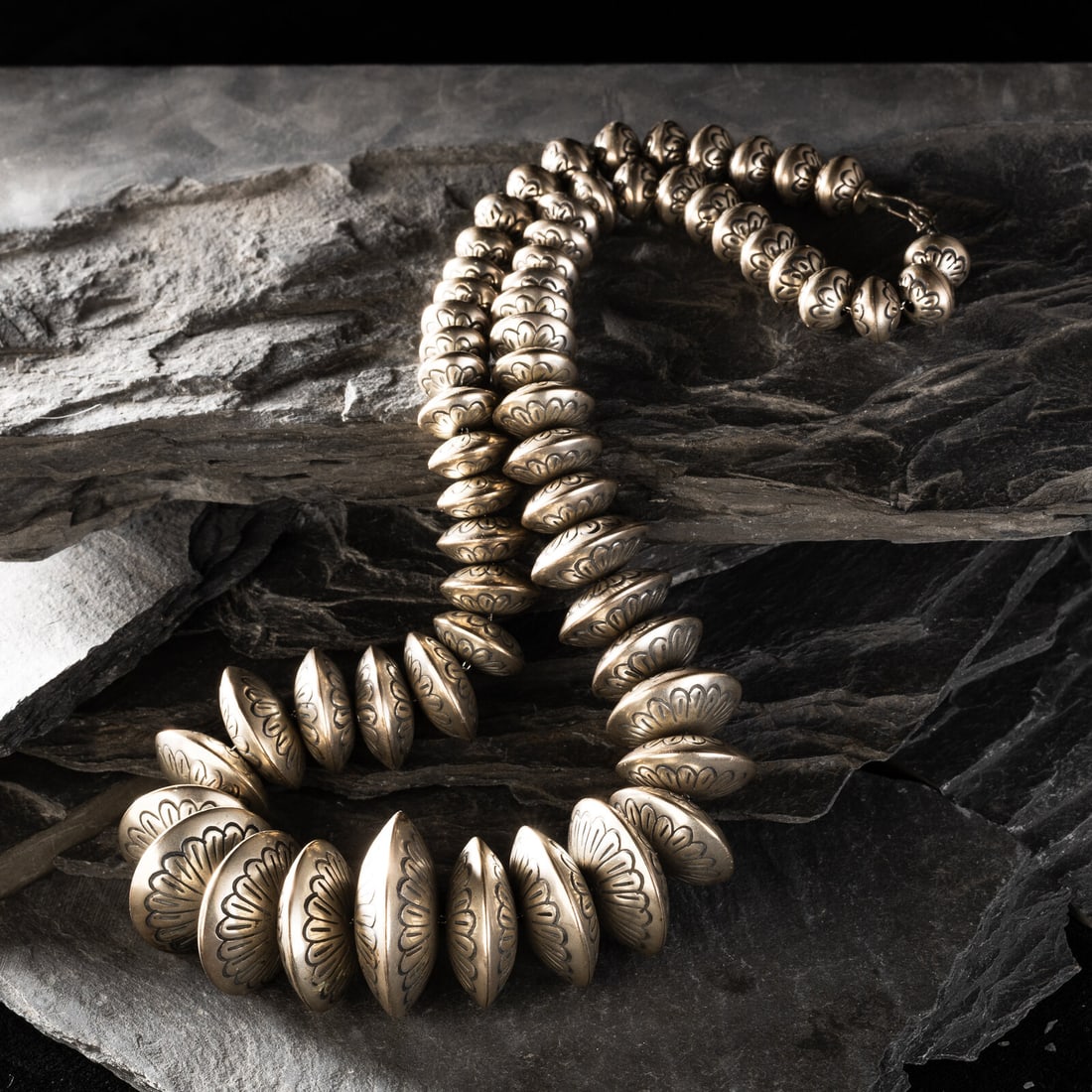Navajo Silver Pearl Necklace (1 of 2)