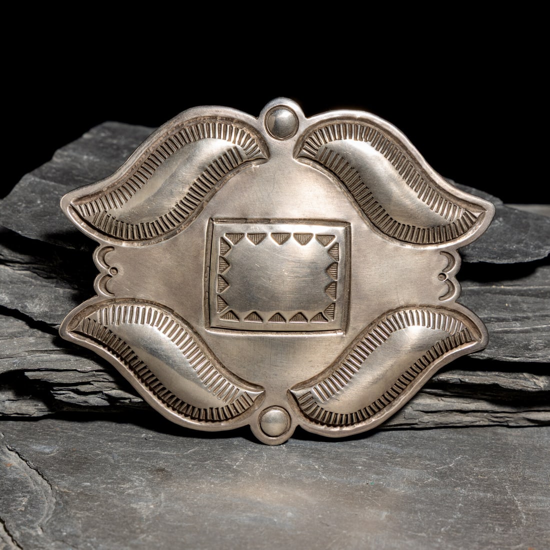 Cippy CrazyHorse (DinÈ, b. 1946) Sterling Silver Belt Buckle (1 of 2)