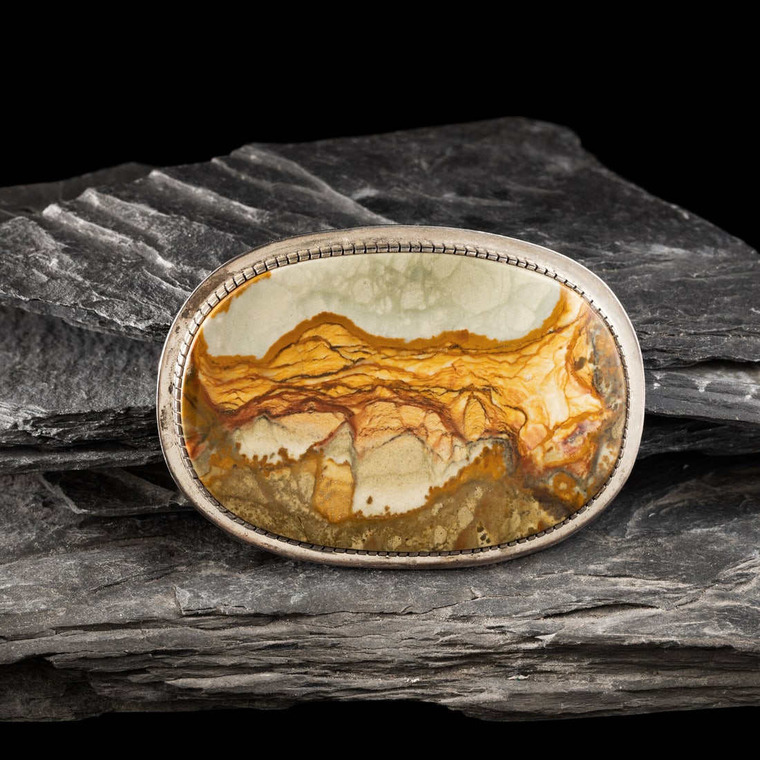 Gail Bird and Yazzie Johnson (Kewa-Laguna, b. 1949) / (DinÈ, b. 1946) Silver and Morrisonite (1 of 2)