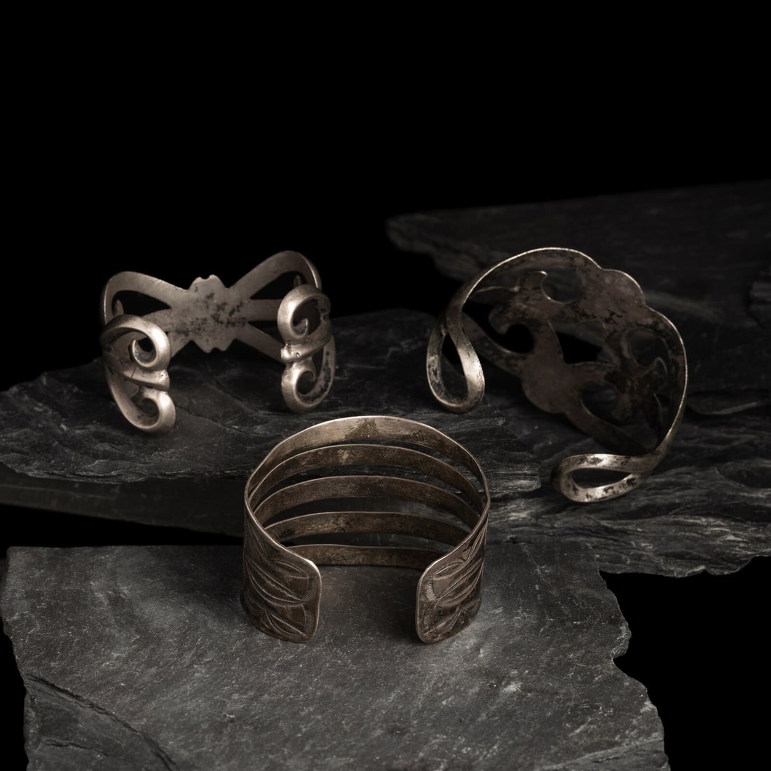 Navajo Silver Cuff Bracelets - 2