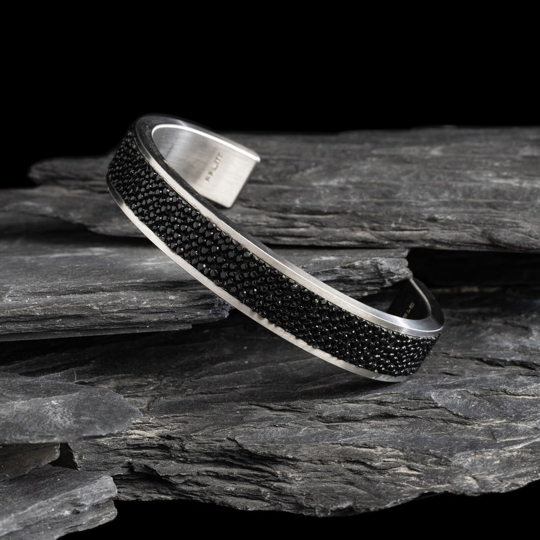 Pat Pruitt (Laguna-Chiricahua Apache, b. 1973) Sterling Silver and Sting Ray Leather Cuff Bracelet (1 of 3)