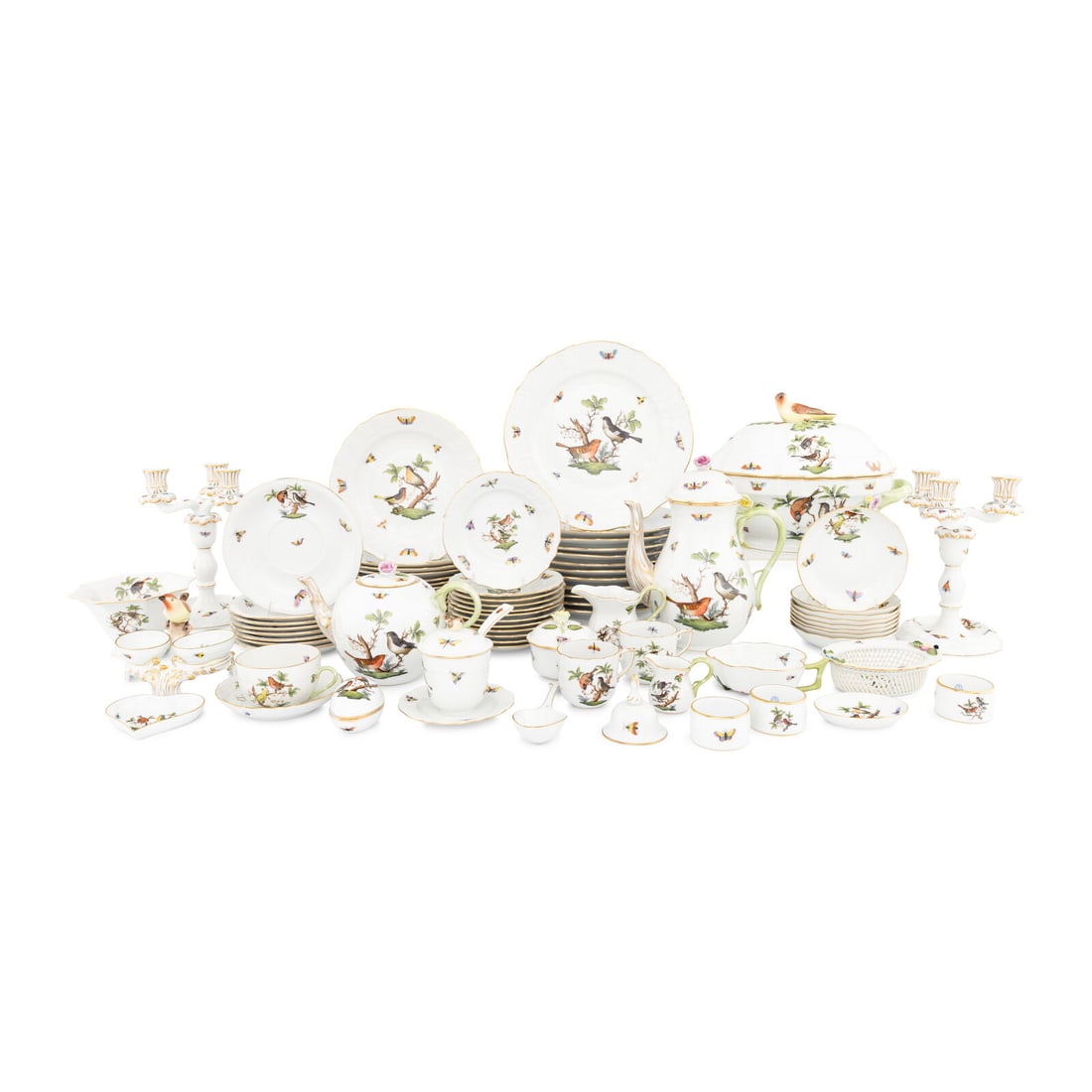 An Extensive Herend Rothschild Bird Porcelain Table Service (1 of 4)