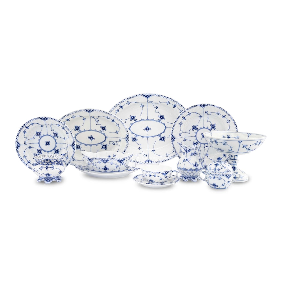 A Royal Copenhagen Blue Fluted Porcelain Dinner Service (1 of 4)