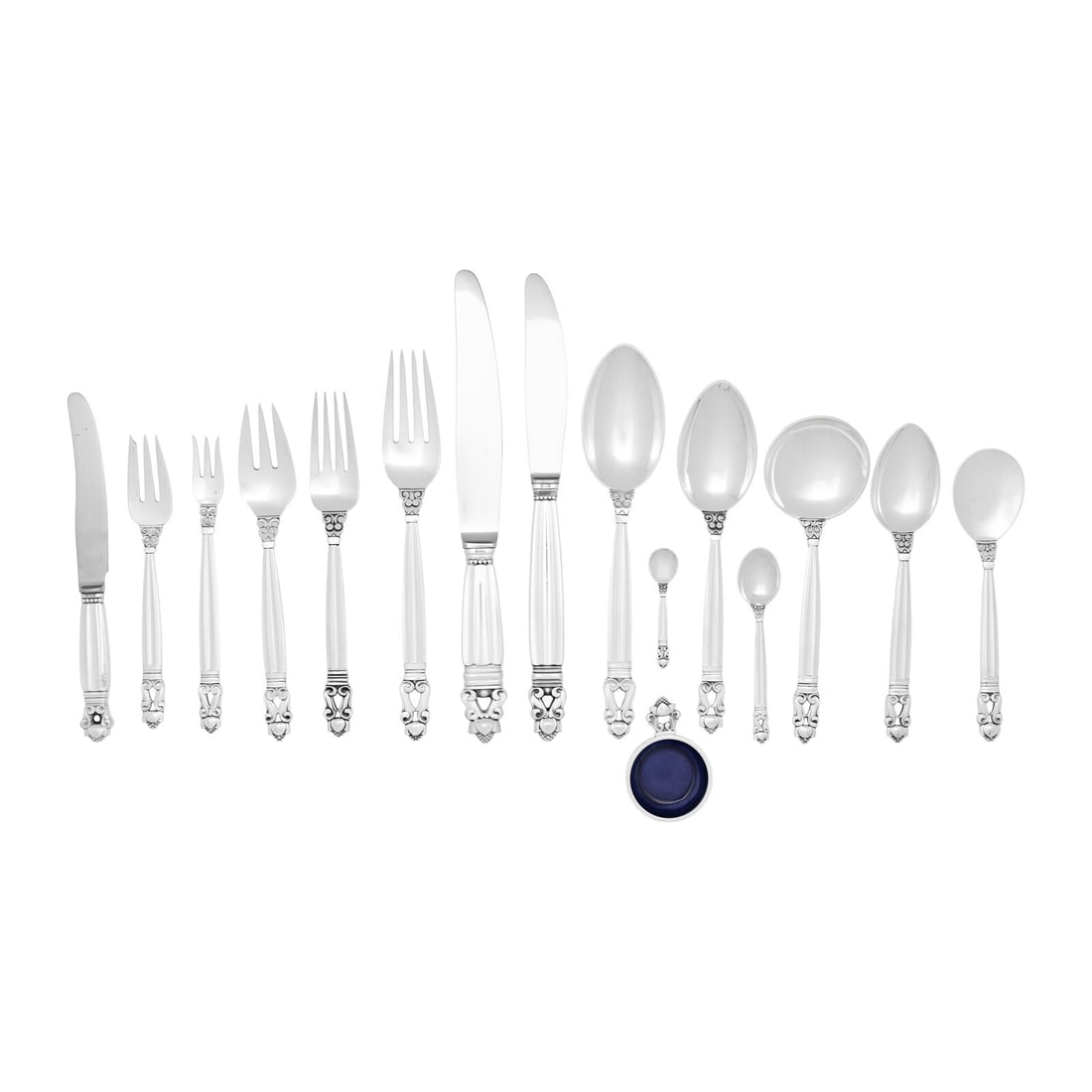 An Extensive Georg Jensen Acorn Silver Flatware Service (1 of 5)