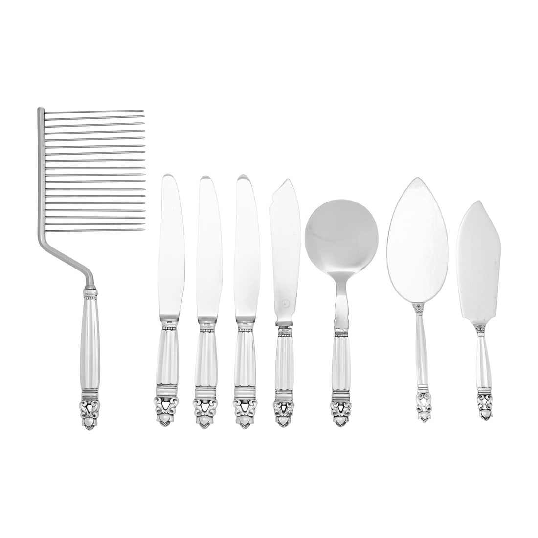 A Group of Georg Jensen Acorn Silver Flatware Articles (1 of 3)
