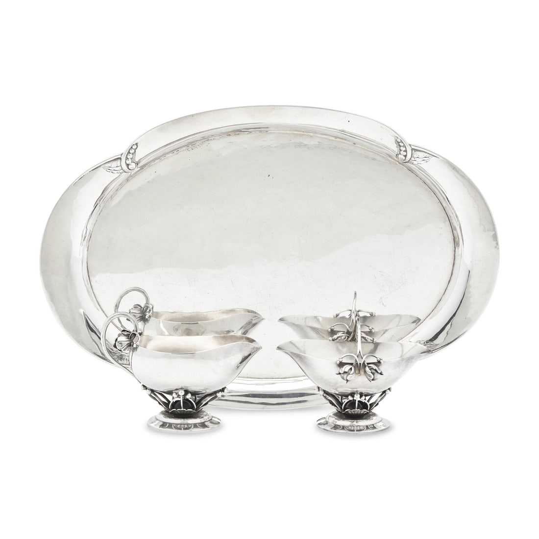 A Georg Jensen Silver Creamer and Sugar with Tray (1 of 3)
