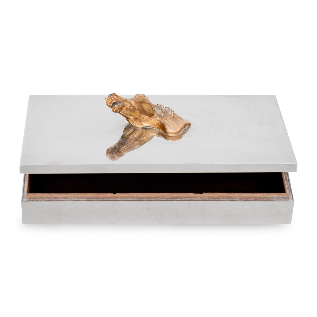 An Hermès Silver-Plate and Brass Horse Decorated Humidor (1 of 5)