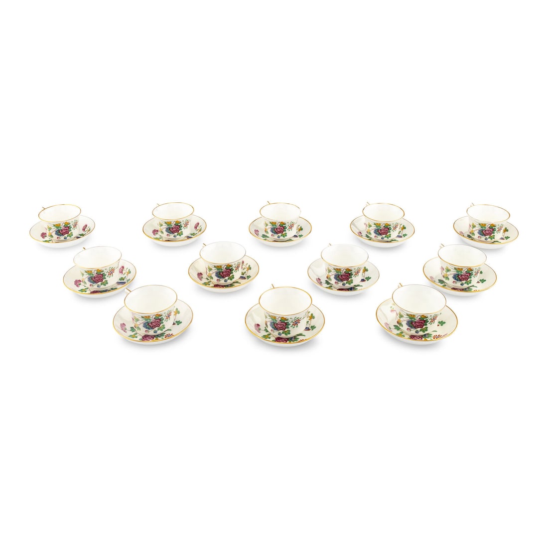 A Set of Twelve Wedgwood Cuckoo Porcelain Teacups and Saucers (1 of 4)