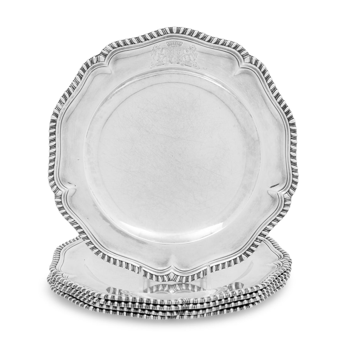 A Set of Five George II Silver Plates (1 of 4)