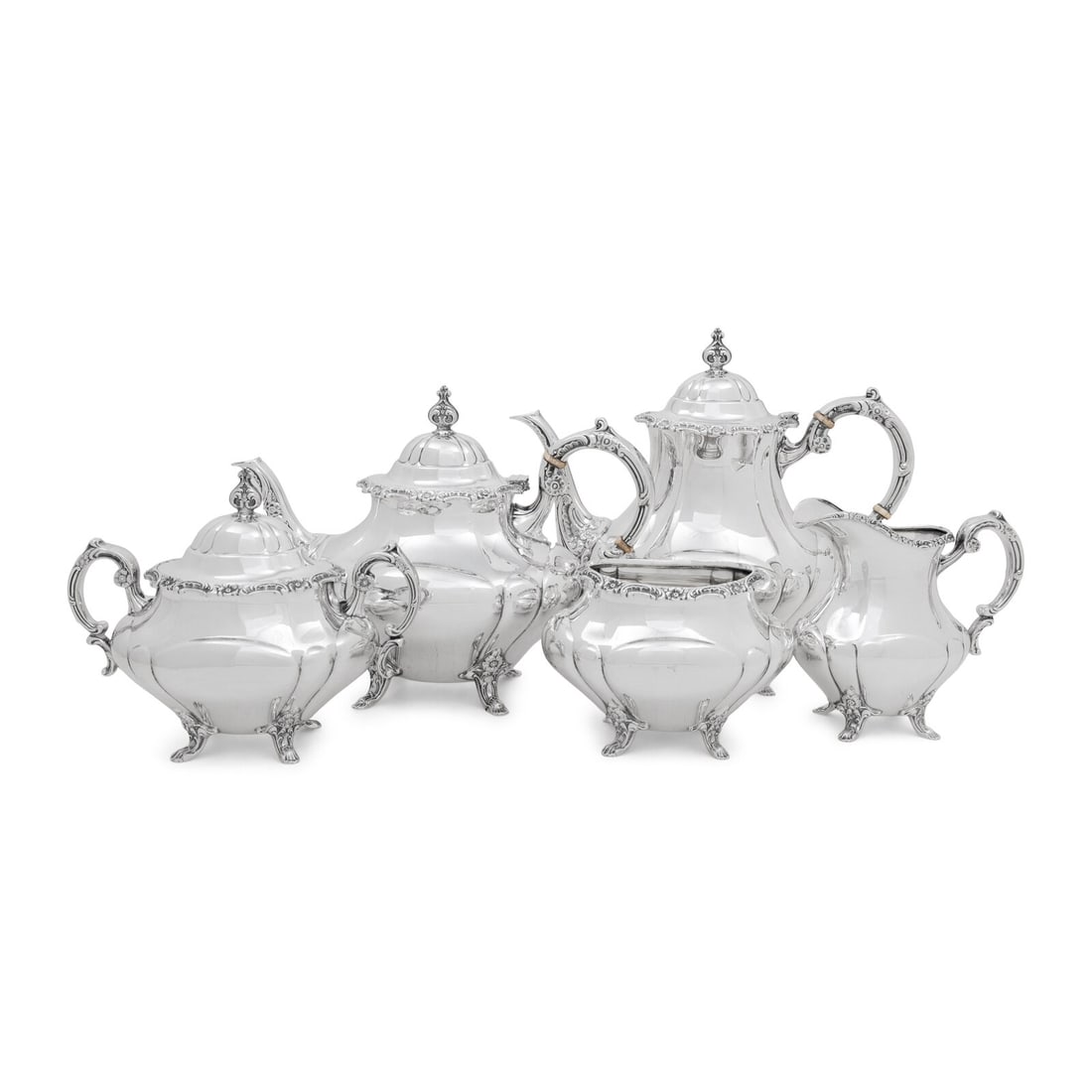 An American Silver Five-Piece Tea and Coffee Service (1 of 4)