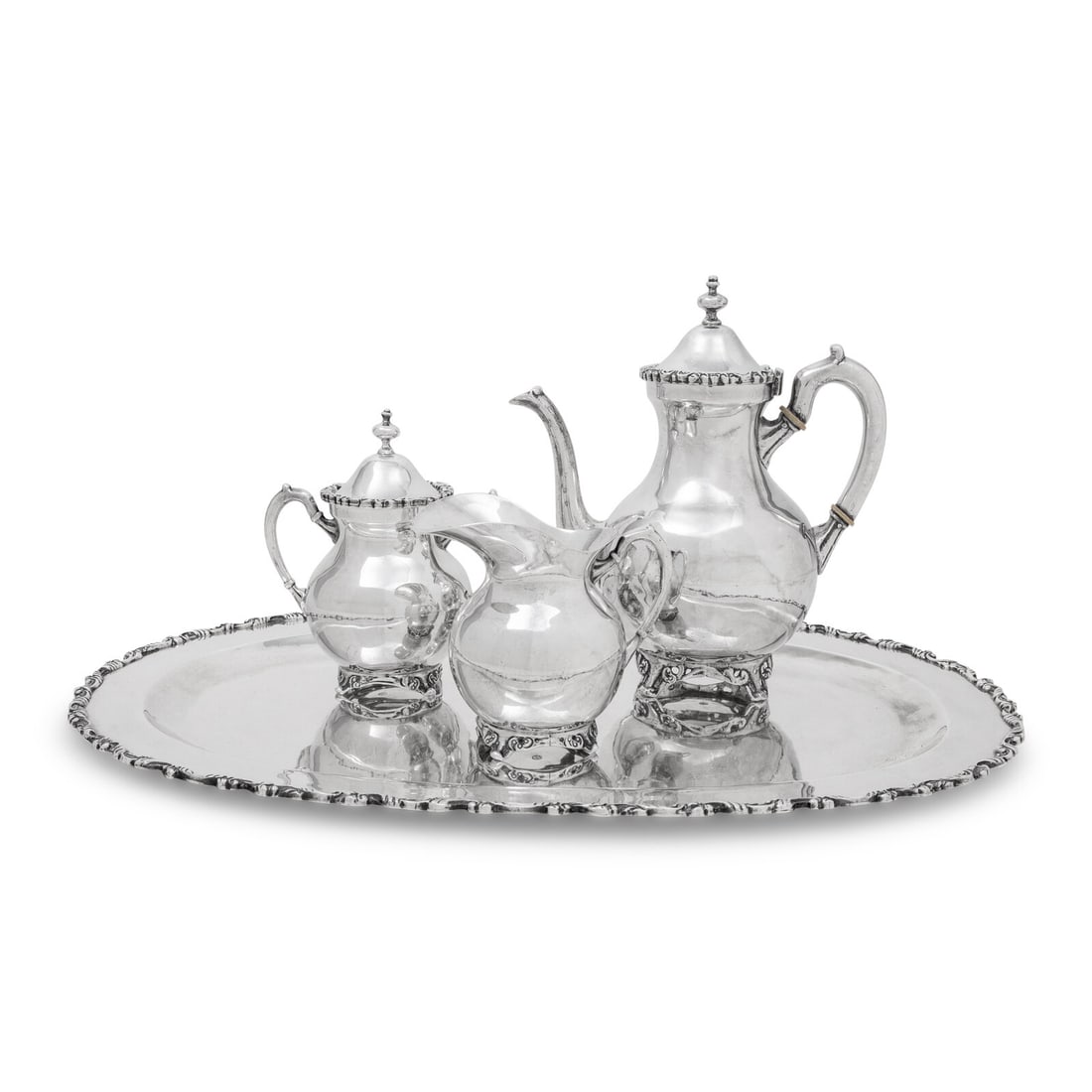 A Mexican Silver Four-Piece Tea Service (1 of 6)
