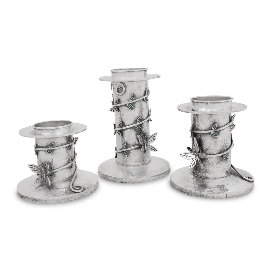 A Set of Three Mexican Silver Graduated Candlesticks (1 of 4)