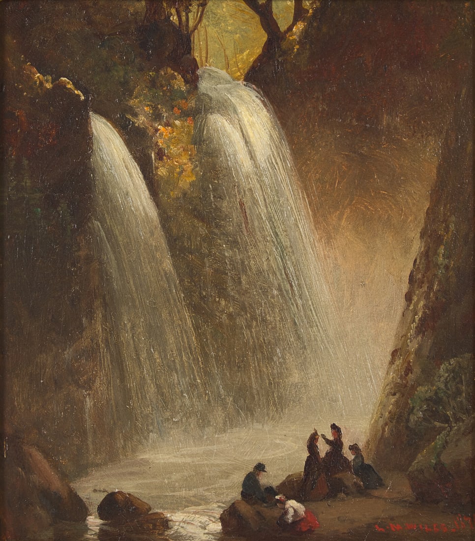 Lemuel Maynard Wiles (American, 1826–1905) Falls of the Penetentia Canyon near Santa Clara, (1 of 3)