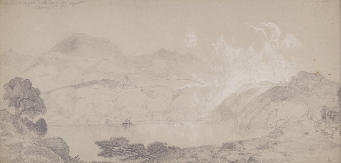 Thomas Moran (American, 1837–1926) Field Drawing #1, Lake Albano from Castel Gandolfo, 1867 (1 of 3)