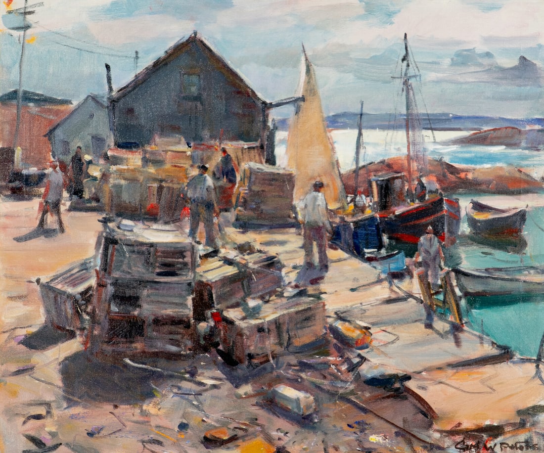 Carl William Peters (American, 1897–1980) The Working Harbor (1 of 3)
