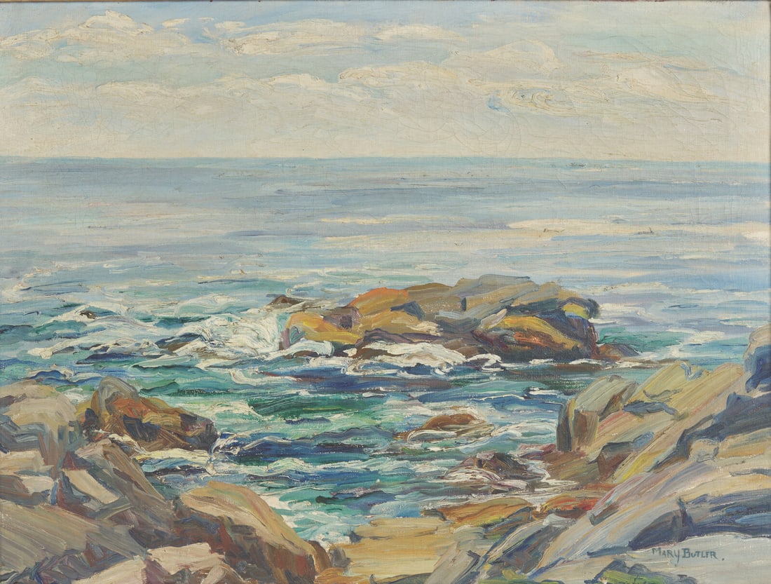 Mary Cable Butler (American, 1865–1946) Surf and Rocks (1 of 3)