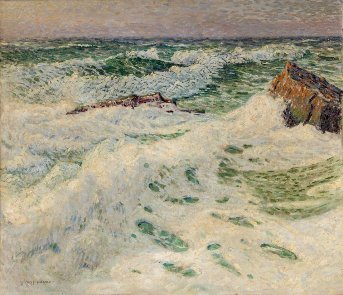Whitney Myron Hubbard (American, 1875–1965) Crashing Waves (1 of 3)