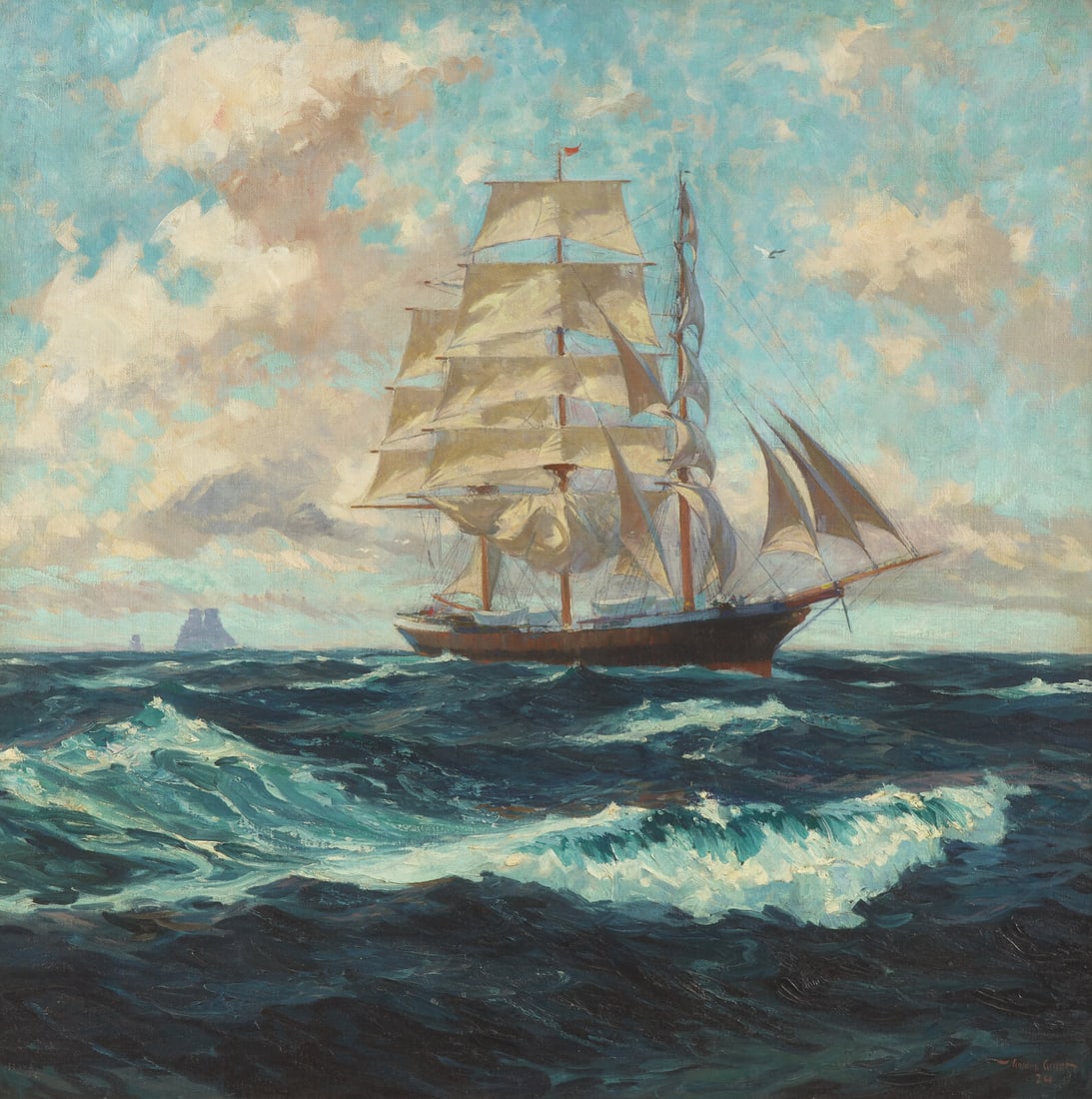 Gordon Hope Grant (American, 1875–1962) Untitled (Ship on Open Seas), 1924 (1 of 3)