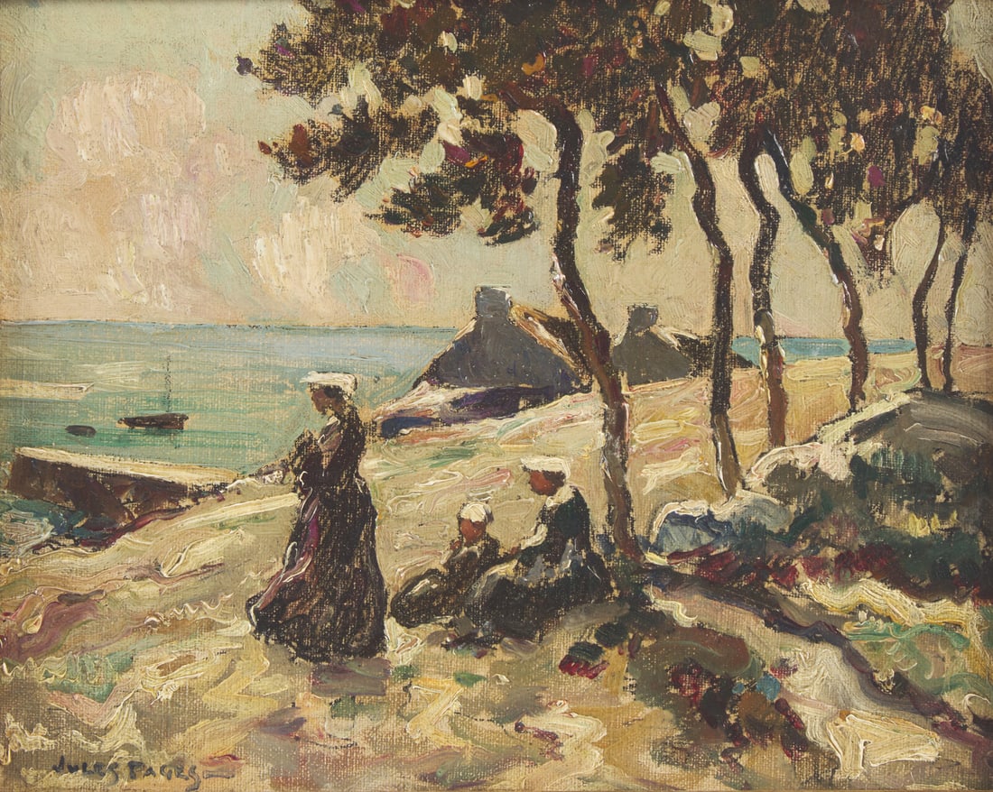 Jules Eugène Pages (American, 1867–1946) By the Shore (1 of 3)