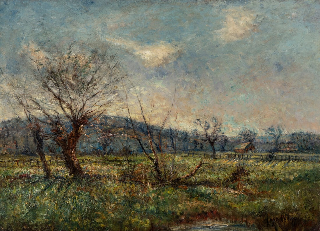 José Weiss (British, 1859–1919) Impressionistic Spring Landscape (1 of 3)