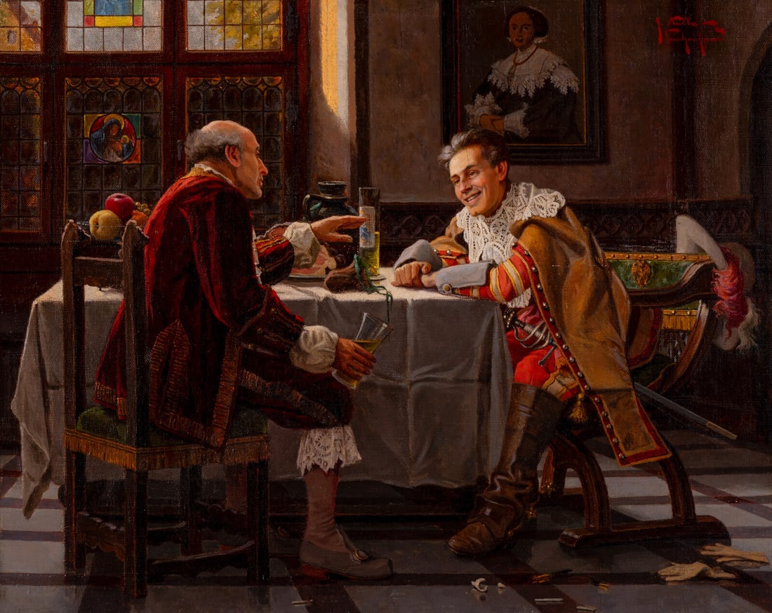 Alois Heinrich Priechenfried (Austrian, 1867–1953) Important Meeting (1 of 3)