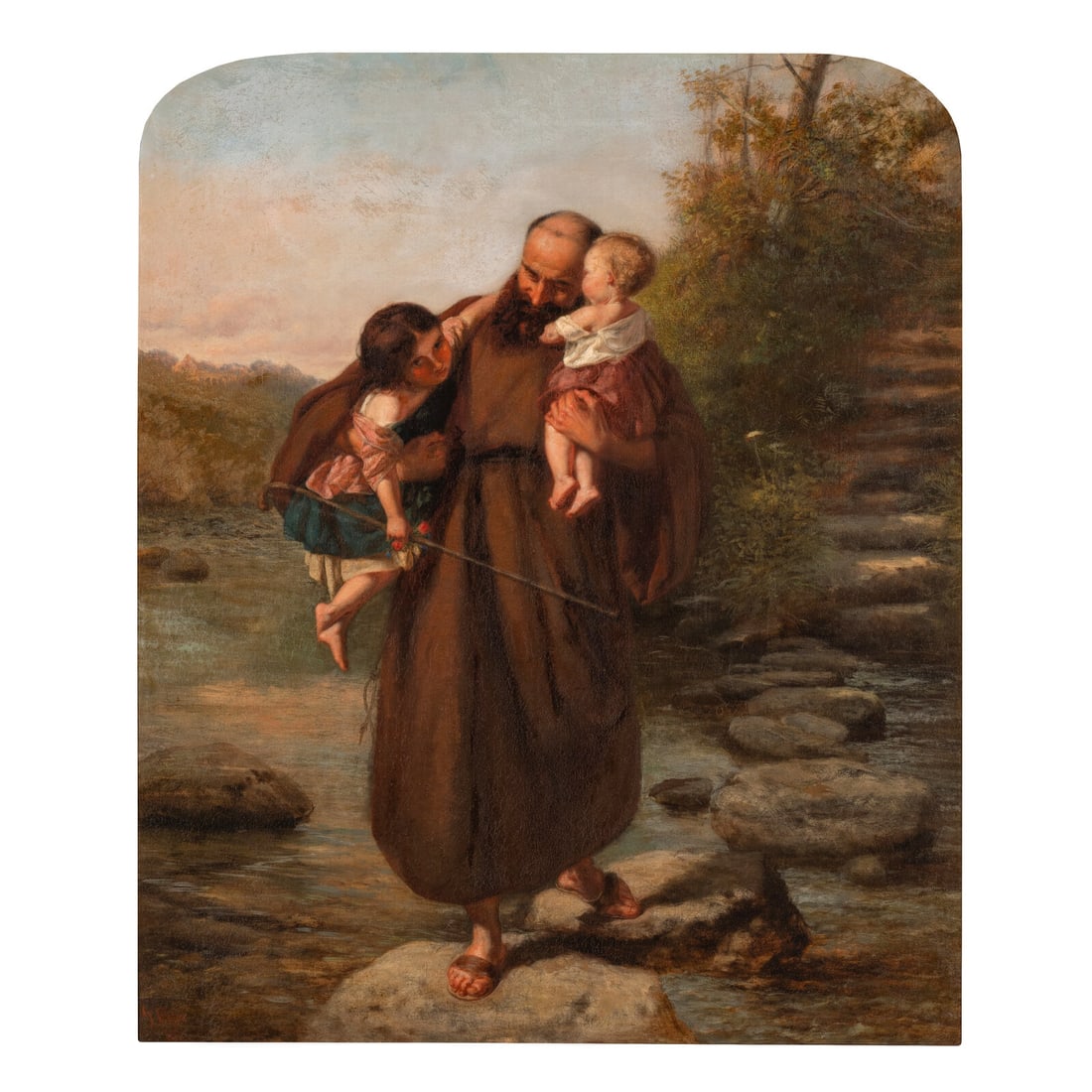 Gustav Pope (British, 1831–1910) The Stepping Stones (1 of 4)