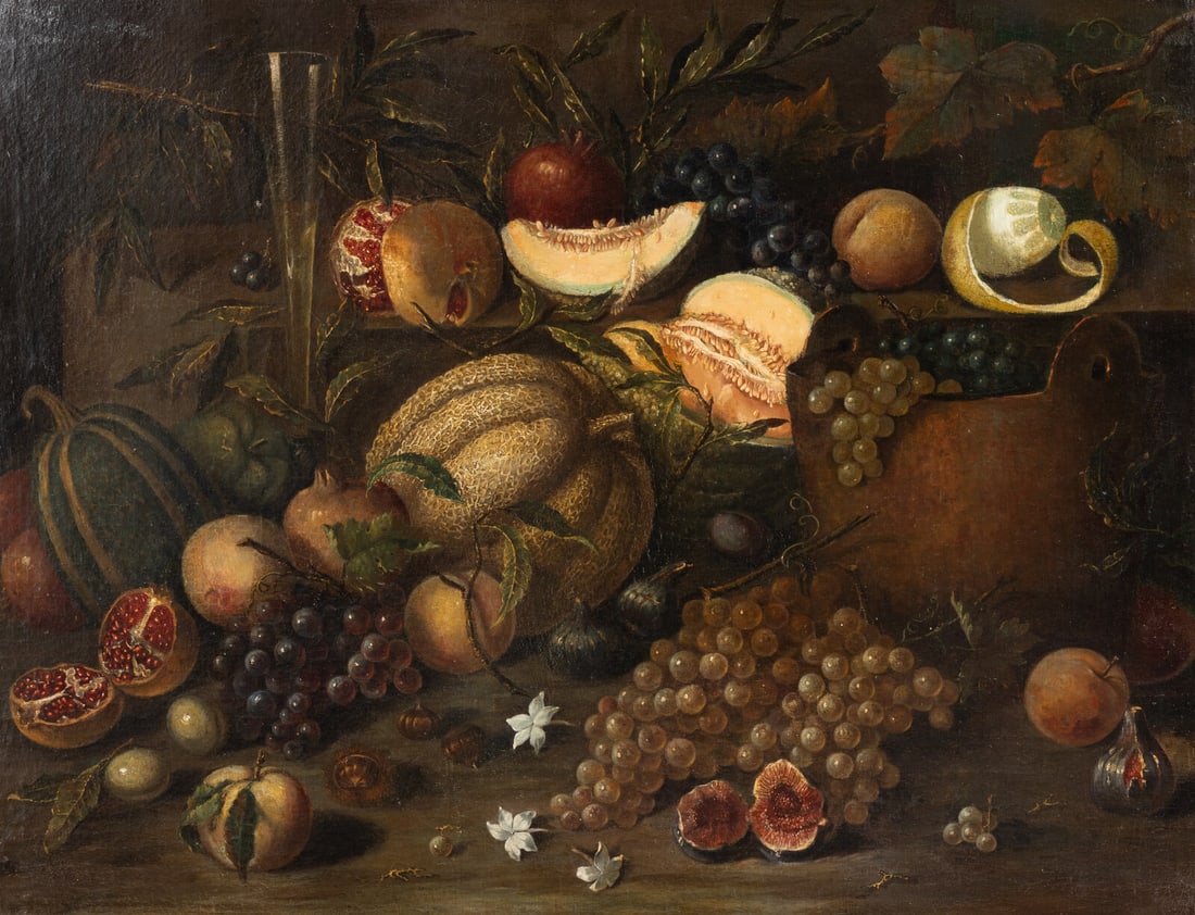 Manner of Giovanni Battista Ruoppolo (Italian, 1629–1693) Still Life with Fruit (1 of 3)