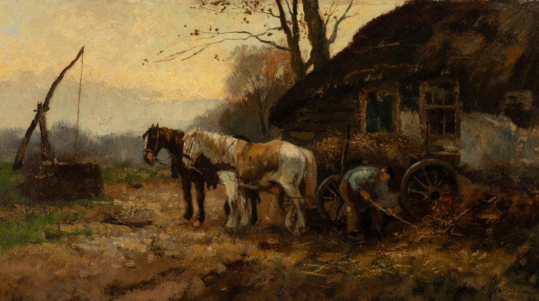 Cornelis Bouter (Dutch, 1888–1966) The Hay Cart (1 of 3)