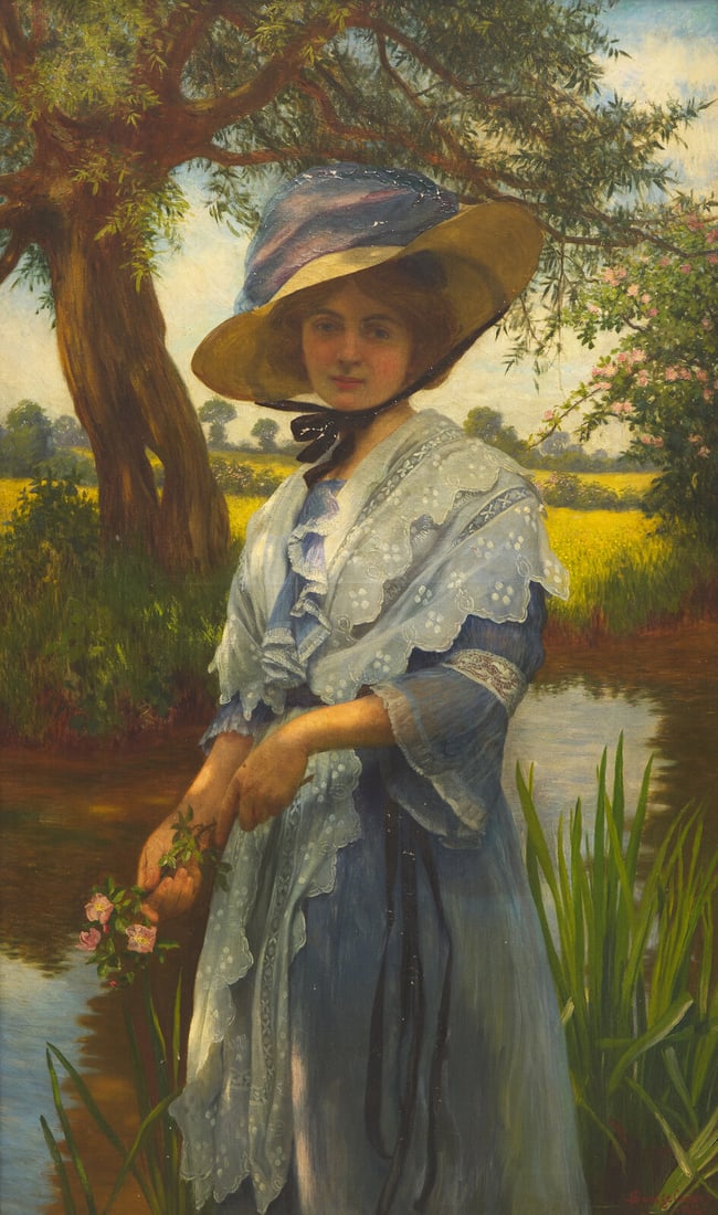 William Savage Cooper (British, active c. 1885–1903) By the River, 1913 (1 of 3)