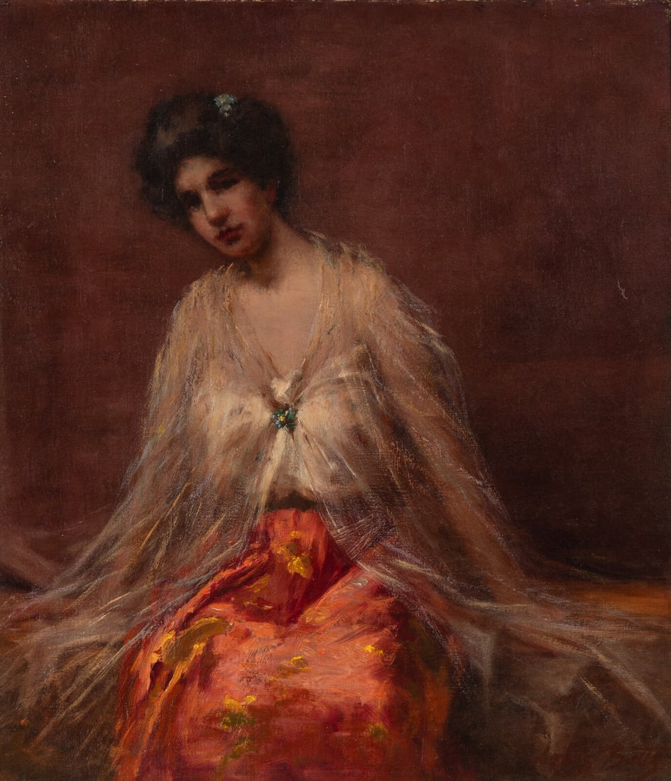 Louis L. Betts (American, 1873–1961) Reflections: Louis L. Betts (American, 1873–1961) Reflections oil on board signed Louis Betts (lower right); stamped with Estate of Gardner Symonds: Louis Betts stamp (on the reverse) 13 7/8 x 12 in. Propert