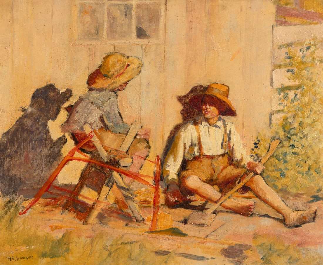 Adam Emory Albright (American, 1862–1957) The Young Wood Cutters (1 of 4)
